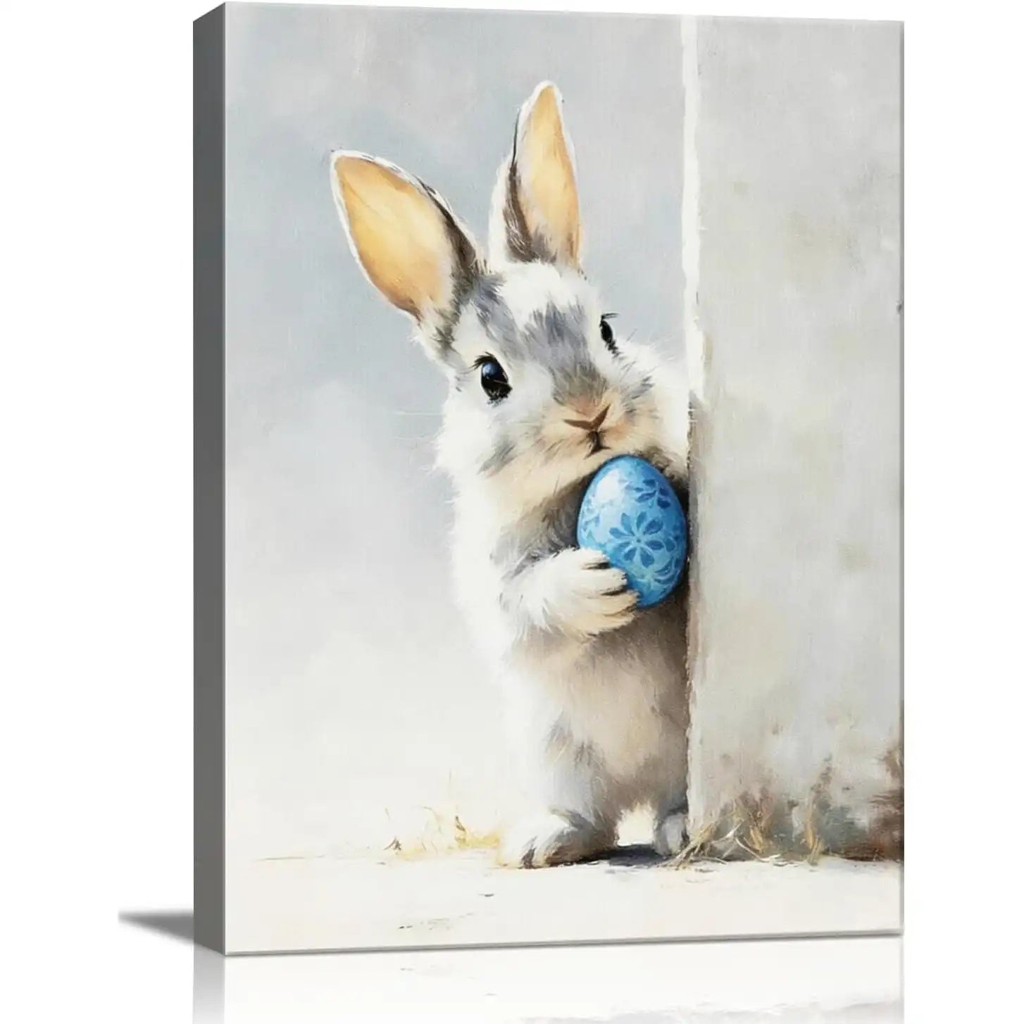 Cute Easter Rabbit canvas wall art, additional product view 8 with contemporary styling for living room decor